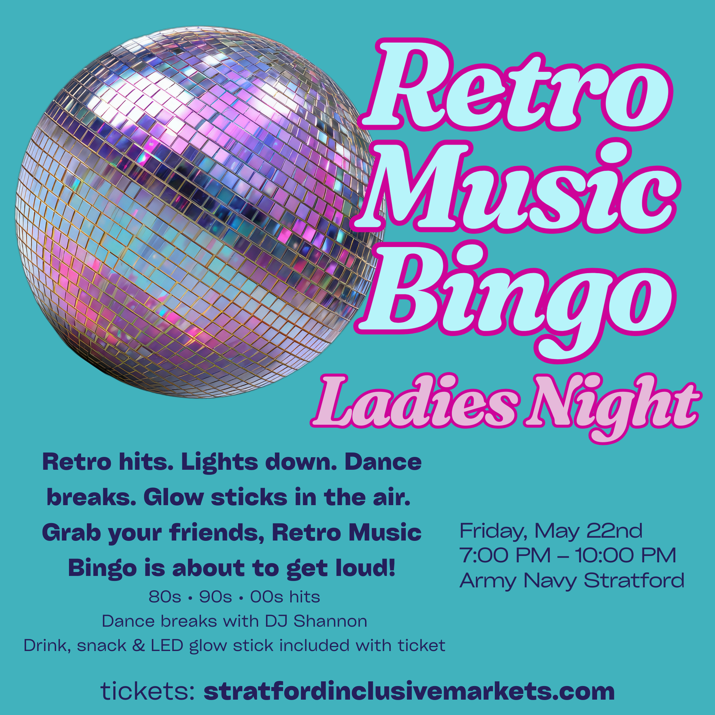 Retro Music Bingo Ladies Night Ticket- early bird pricing